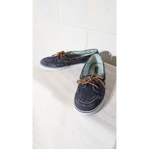 Sperry Top-Sider Boat Shoes Denim Blue Canvas Lace Up Casual Sneakers 8.5
